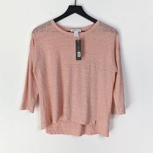 Nordstrom Signature Pink Mellow Linen 3/4 Sleeve
